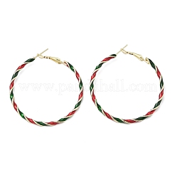 Серьги-кольца из сплава с эмалью&nbsp;LS-EJEW-H173-05G