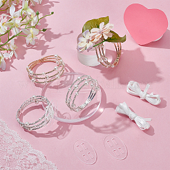 5шт. многорядные браслеты из сплава со стразами для женщин&nbsp;BJEW-WR0001-03P