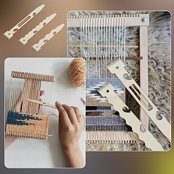 1 набор деревянных гобеленовых плетеных гребней&nbsp;DIY-FG0007-01