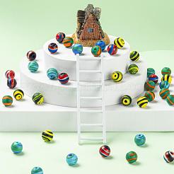 40шт 4 цвета ручной работы матовые бусины лэмпворк&nbsp;LAMP-LS0001-06