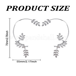 2 шт. 2 стиля серьги-каффы из сплава листьев со стразами&nbsp;EJEW-LP0007-021P