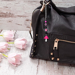 6 шт. 6-цветная смоляная подвеска в виде гриба/дурного глаза/цветка&nbsp;HJEW-DC0001-10