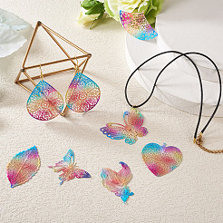 16 шт. 8 стильных филигранных подвески из нержавеющей стали 430&nbsp;STAS-BY0001-15