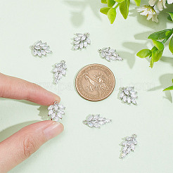 8 шт. 2-х стилевые латунные подвески с инкрустацией из прозрачного кубического циркония&nbsp;ZIRC-AR0001-23