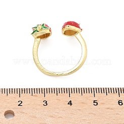 Латунные с эмалью манжеты открытые кольца для женщин&nbsp;LS-RJEW-Q019-01A-G