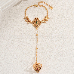 Геометрический полый латунный браслет с подвесками и паве из кубических цирконий на несколько пальцев для женщин&nbsp;HV8312