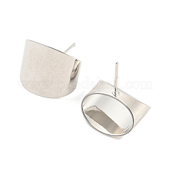 Прямоугольные серьги-гвоздики из латуни с реечным покрытием&nbsp;EJEW-K245-49P