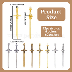 60 шт. 5 цвета подвески из сплава в тибетском стиле&nbsp;FIND-UN0007-40