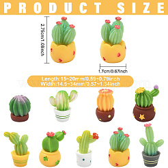 45 шт. 9 стиля украшения для показа бонсай из смолы кактуса&nbsp;AJEW-CJ0001-75