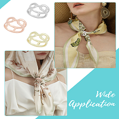 6 шт. 3-х цветные броши-зажимы для шарфа из сплава&nbsp;AJEW-LP0002-19