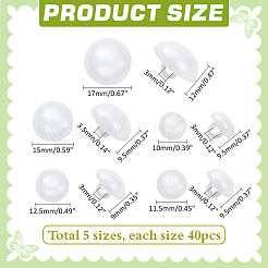 200 шт. 5 стиля пластиковых шайб для кукольных глаз&nbsp;FIND-PH0021-74