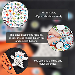 1 пакетик стеклянных кабошонов с принтом&nbsp;GGLA-PH0001-45D