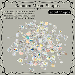 114шт прозрачные гальванические стеклянные бусины&nbsp;GLAA-PA0001-17E