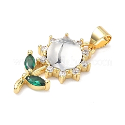 Латунные микро проложить кубического циркония подвески&nbsp;KK-H539-12G-01