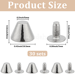 30 шт. конические заклепки из сплава&nbsp;FIND-GF0008-58P