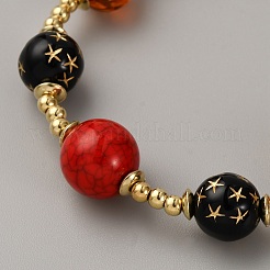 Браслеты из сплава и смолы с бусинами для женщин&nbsp;BJEW-WH0023-61A