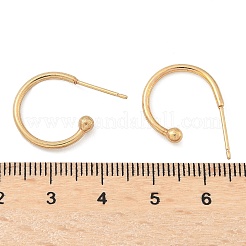 Серьги-гвоздики из нержавеющей стали 304 в форме кольца с круглым шариком&nbsp;LS-STAS-K204-04G