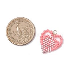 Подвески ручной работы из стеклянных бусин в форме сердца&nbsp;PALLOY-MZ00964-03