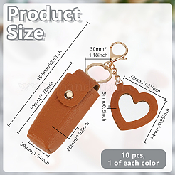 10 шт. 10-цветный брелок-держатель для помады из ПВХ-кожи&nbsp;KEYC-GO0001-13