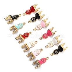 30шт 6 цвета сплава эмалевые подвески&nbsp;ENAM-CJ0002-36