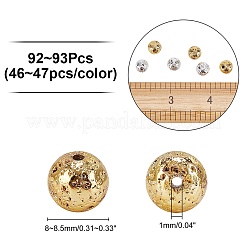 2 нитка 2-х цветных гальванизированных бусин из натурального лавового камня&nbsp;G-AR0004-22