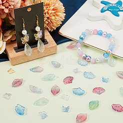 100шт 10 стильные двухцветные прозрачные окрашенные распылением стеклянные подвески GLAA-SC0002-15