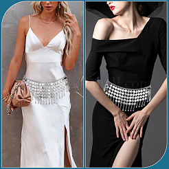 Многослойный плоский круглый пояс из сплава с цепочками&nbsp;FIND-WH20010-06P