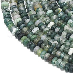 Природные моховой агат бисер нитей&nbsp;G-P575-A24-4x2mm
