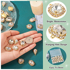 30шт 5 стиля хрустальные стеклянные подвески со стразами&nbsp;RB-TA0001-09