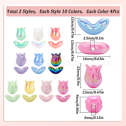 80 шт. 20 стиля акриловых бусин с УФ-покрытием&nbsp;OACR-SC0001-86