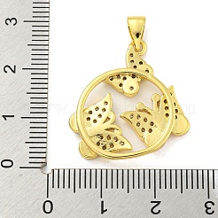 Латунные микропаве прозрачные подвески с фианитом&nbsp;KK-R159-10G