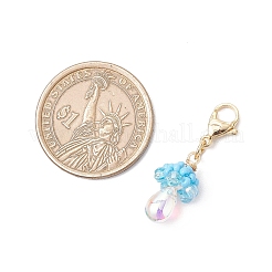 Подвесные украшения из стекла и семян в виде медузы-слезинки&nbsp;HJEW-MZ00237-01