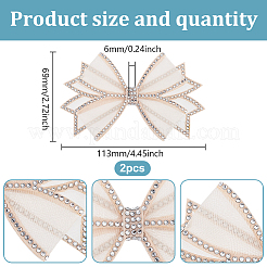 2 шт. украшения для обуви из полиэстера со стразами в виде банта&nbsp;FIND-GO0002-35