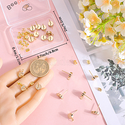 20 шт. плоская круглая латунная фурнитура для сережек-гвоздиков&nbsp;KK-BBC0013-96D