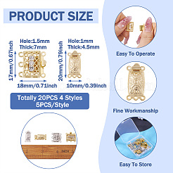 20 шт. 4 стильные латунные филигранные застежки для коробок&nbsp;KK-PJ0001-15