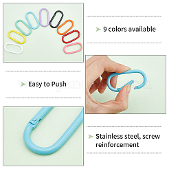 18 шт. 9-х цветные алюминиевые пружинные застежки-кольца&nbsp;KEYC-PH0001-46