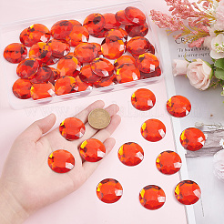 50 шт. акриловые кабошоны со стразами и плоской спинкой&nbsp;OACR-OC0001-15B