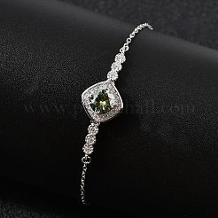 925 женский браслет из стерлингового серебра с звеньями&nbsp;BJEW-D346-01A-P