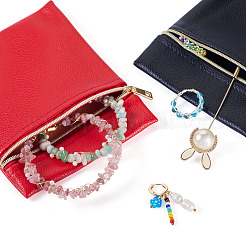 6 шт. 6 цвета искусственной кожи сумки для хранения ювелирных изделий на молнии&nbsp;ABAG-TA0001-72B