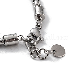 Браслеты из натуральных смешанных драгоценных камней с гранеными бусинами в виде головы Будды с застежкой-клешней из нержавеющей стали 201&nbsp;BJEW-Q334-10