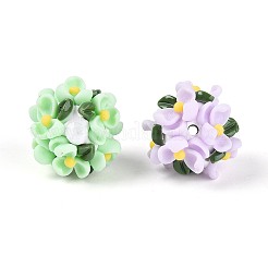 Бусины из полимерной глины ручной работы со стразами и смолой&nbsp;RESI-T060-26M