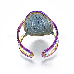 Овальное манжетное кольцо из нержавеющей стали 304&nbsp;RJEW-N038-050