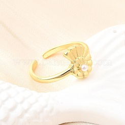 Латунные манжеты в стиле океана для женщин RJEW-F184-12G