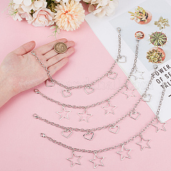 4 шт. 2 стиля цепочек из сплава для ремней безопасности&nbsp;AJEW-DR0002-16