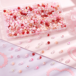 480шт 16 стиля прозрачные и непрозрачные и окрашенные распылением акриловые бусины&nbsp;OACR-PH0001-93