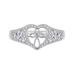 925 перстень из стерлингового серебра с микропаве из прозрачных кубических цирконий для женщин&nbsp;FS-WG35926-01