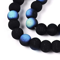 Нити из матовых непрозрачных стеклянных бусин&nbsp;LS-GLAA-T032-P6mm-MBB01