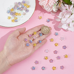 120 шт. 4-цветные прозрачные гальванические стеклянные колпачки для бусин&nbsp;EGLA-HS0001-05