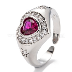 Латунные микро проложить манжеты кольца кубического циркония&nbsp;RJEW-I077-04