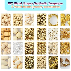 Наборы для изготовления браслетов из синтетической бирюзы&nbsp;DIY-FS0007-67